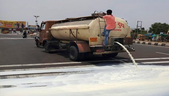 Maharahstra farmers agitating for milk subsidy