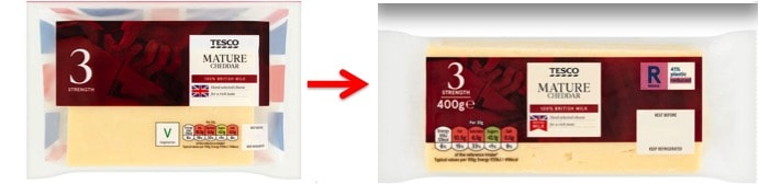 tesco change cheese pack