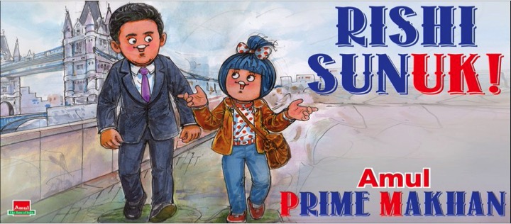 amul topical on rishi sunak as PM UK dairynews7x7