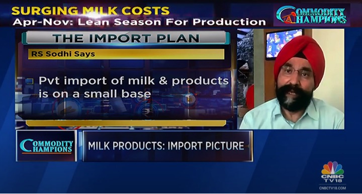 r s sodhi on CNBC milk price increase dairynews7x7