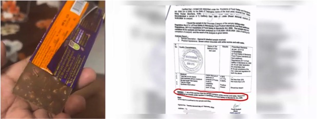 telangana lab tested cadbury chocolate unsafe dairynews7x7